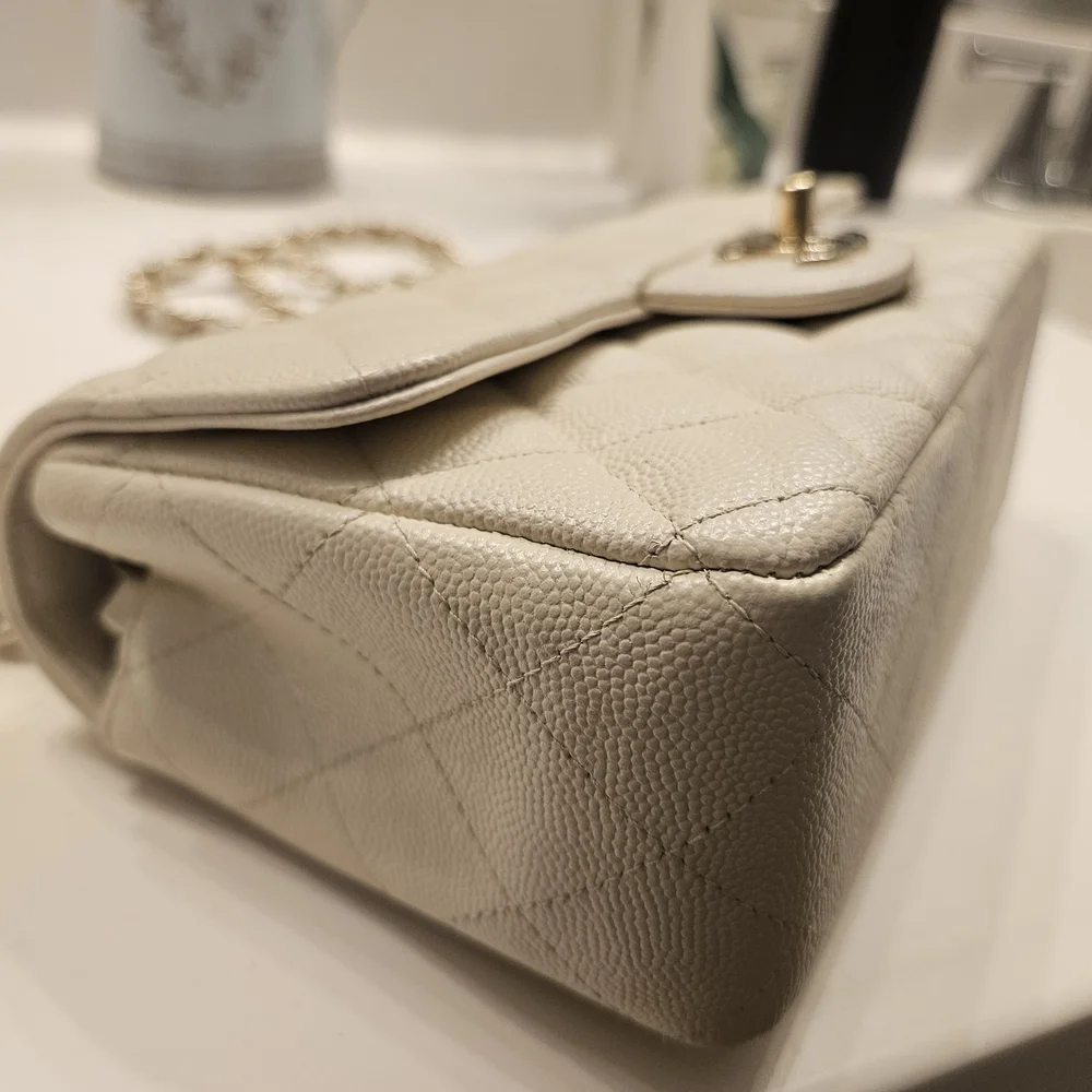 Chanel Cream Caviar Mini Bag